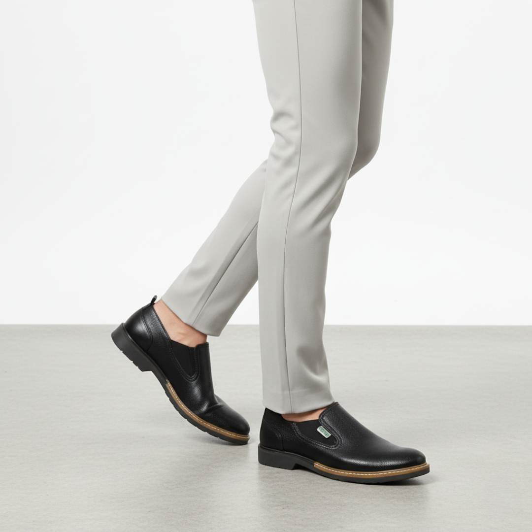 Sapatos em couro com sola ergonómica para homem